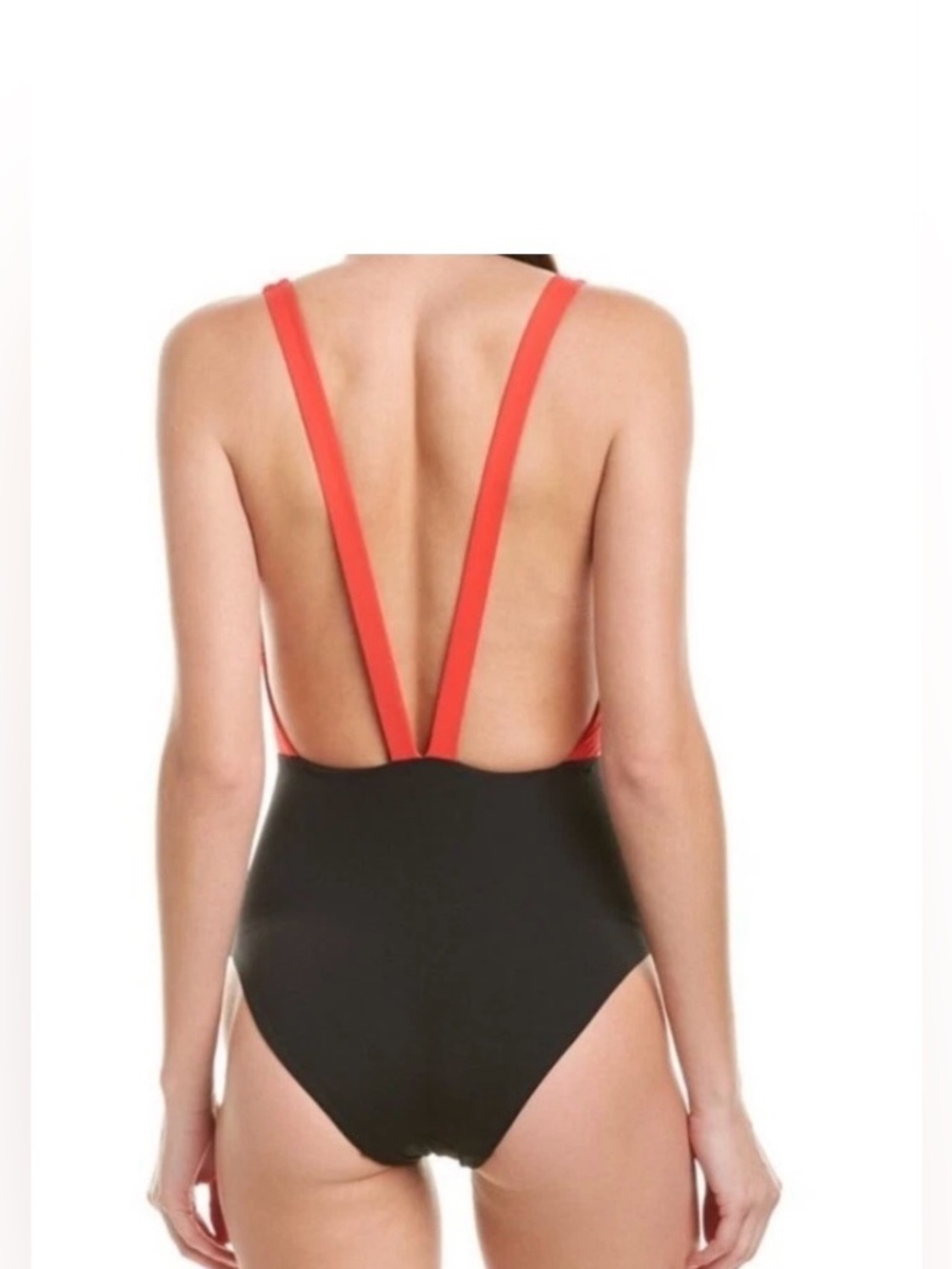 Onia ON POSHMARK ♥️☀️ Black One-Piece Swimsuit with Coral-Red Straps🏝️